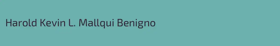 Harold Kevin L. Mallqui Benigno